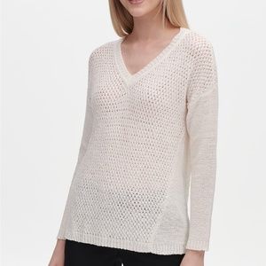 Calvin Klein V-Neck Open-Stitch Sweater Size L
